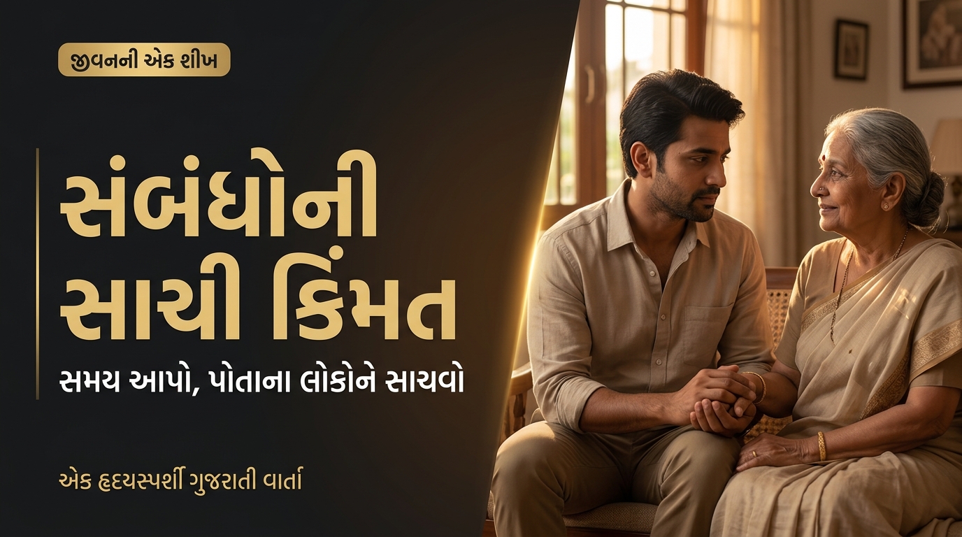 Gujarati Motivational Story about family relationships and spending time together